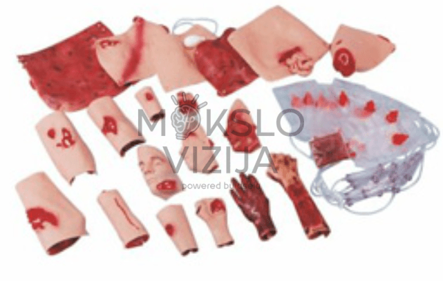 Realistiškas traumų imitacijos rinkinys mokymui ekstremalių situacijų