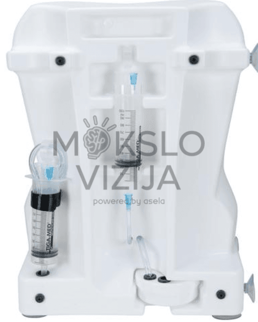 Epidurinių injekcijų simuliatorius sluoksniuota struktūra mokymui