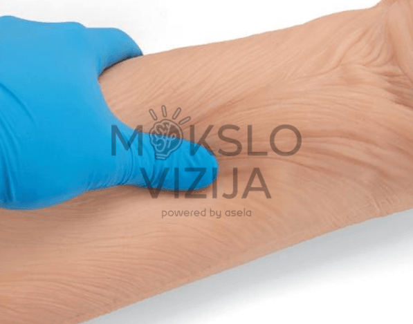 Pagyvenusio paciento rankos simuliatorius odos elastingumo patikrai