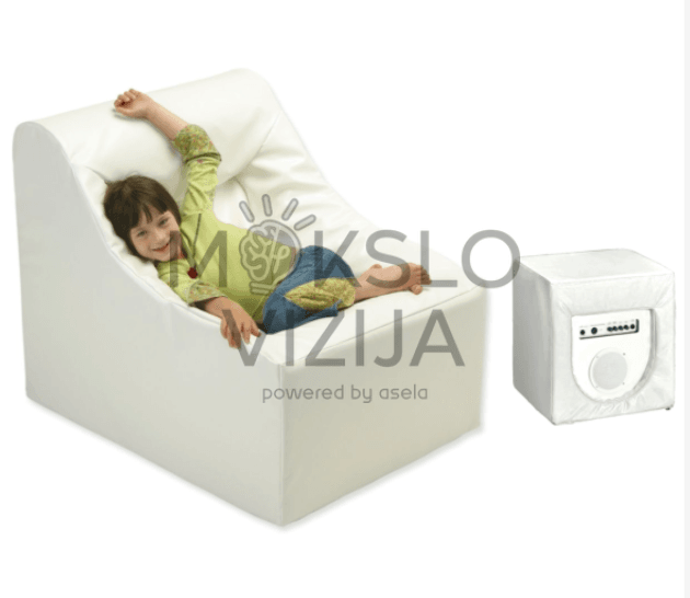 Vibroakustinis krėslas skirtas atsipalaidavimui, muzikos klausymui ir terapinėms sesijoms.