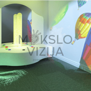 Interaktyvus sensorinis stovas – multisensorinis kampelis vaikams, skirtas pojūčių lavinimui, terapijai, atsipalaidavimui ir edukacinei aplinkai.