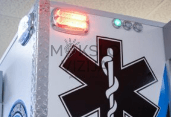 MVIE paramediko mokymo kabina – imituota greitosios pagalbos automobilio dėka modulinių sienelių ir slaugos įrangos.