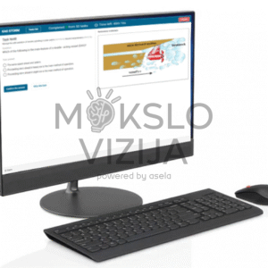 Žinių vertinimo programinė įranga laivavedybos simuliatoriui – ekrane matoma kompleksinė testų kūrimo ir valdymo sąsaja.