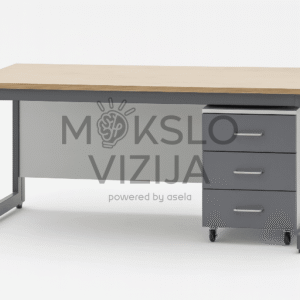 Mokytojo darbo stalas su spintele po stalu
