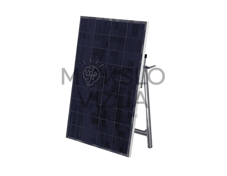 Saulės modulių sistema 115 Wc su reguliuojamu pasvirimo kampu ir monokristalinėmis celėmis, komplektuojama su piranometru, kampo matuokliu ir kabeliais, skirta profesiniam mokymui.