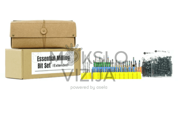 Frezavimo antgalių komplektas darbui su aliuminiu, mediena, plastiku ir kompozitais