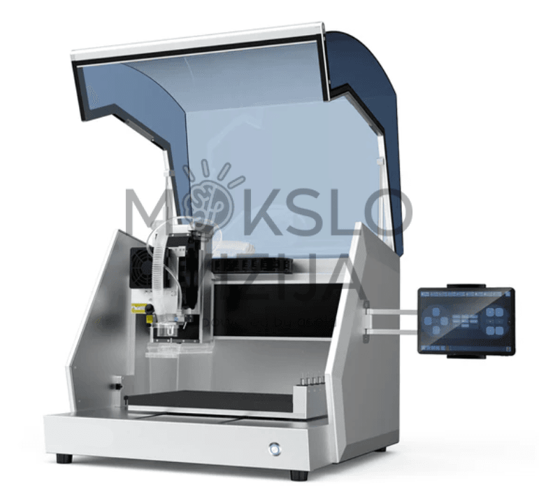 Carvera 4th Axis PCB Bundle – kompaktiška CNC frezavimo sistema su ketvirtos ašies moduliu, skirta 3D apdirbimui ir PCB gamybai.