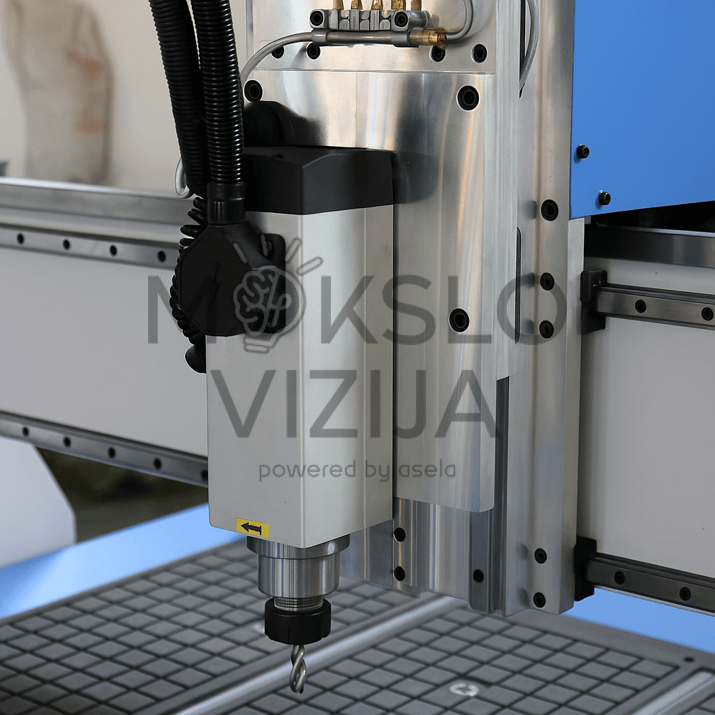 CNC medžio apdirbimo staklių galvutė, kurios pagalba atliekami CNC darbai, leidžiantys baldžiams išgauti norimus rezultatus
