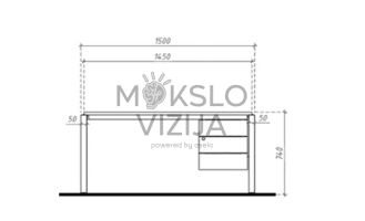 Mokytojo darbo stalas su stalčiumi
