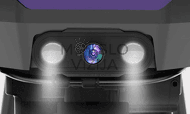 Drono FPV kamera su LED žibintais, skirta saugesniam valdymui ir darbui prastesnio matomumo sąlygomis.