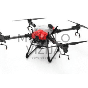 Žemės ūkio dronas purškimui baltame fone, skirtas tiksliam augalų priežiūros darbui ir tolygiam purškimo padengimui.