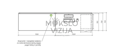 Mokytojo darbo stalas 290cm
