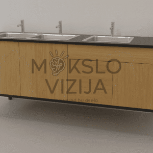 Spintelė su 3 plautuvėm vizualizacija