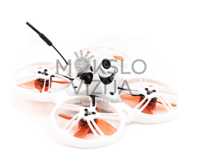 FPV whoop tipo treniruočių dronas su apsauginiais kanalais