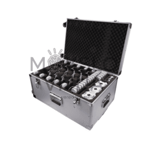 Dronų šviesų šou komplekto dėklas su dronais, baterijomis ir priedais