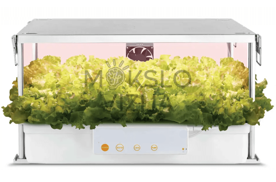 OPCOM Farm Grow Box-2 hidroponikos auginimo sistema su salotomis, integruotas valdymo pultas, patalpų auginimas.