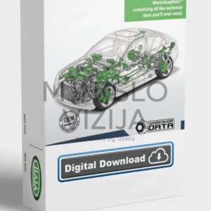 HaynesPro Smart Pack WorkshopData pakuotė su užrašu Digital Download ir automobilio techninės schemos iliustracija.