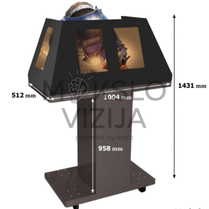 Mobilioji suvirinimo kabina su keturiais apsauginiais stiklais ir ratukais, 1431 mm aukščio, skirta saugiam suvirinimo darbui ir demonstracijoms.