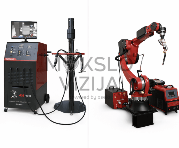 Virtualios realybės suvirinimo simuliatorius ir robotizuoto suvirinimo sistema, skirta praktiniam mokymui profesinio rengimo centruose.