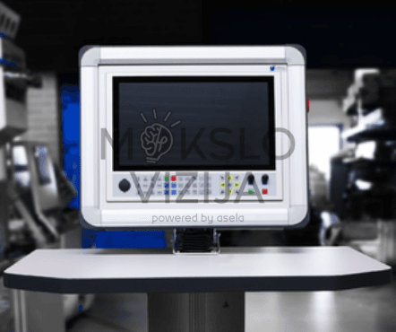 Vandens pjovimo staklių CNC valdymo ekranas su operatoriaus valdymo klaviatūra pramoniniam naudojimui.