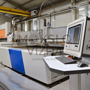 Pramoninės vandens pjovimo staklės su CNC ekranu ir pjovimo galvute, skirtos aukšto tikslumo pjovimui gamyboje.