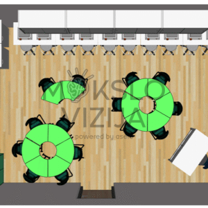 STEAM klasė pilnai įrengta su pilna komplektacija