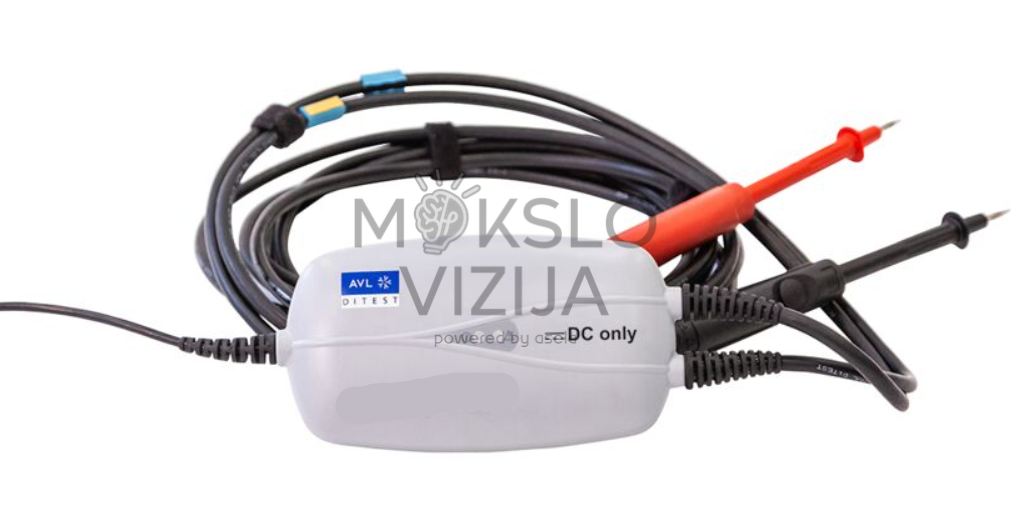 Aukštos įtampos matavimo modulis DC only su raudonu ir juodu matavimo zondu bei prijungimo kabeliais elektrinių transporto priemonių diagnostikai.