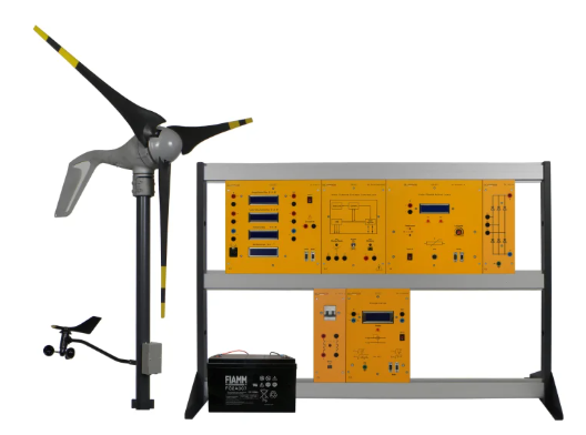 Mikrotinklo vėjo generavimo treniruoklis su vėjo turbinos mokymo stendu