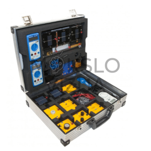 Saulės energijos mokomasis rinkinys lagamine su saulės elementais, moduliais, laidais ir matavimo prietaisais fizikos bei energetikos mokymams