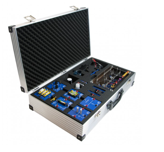 E-mobilumo mokomojo stendo komponentų rinkinys lagamine