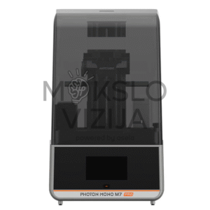 Uždaro tipo dervinis 3D spausdintuvas su apsauginiu gaubtu ir integruotu ekranu priekyje