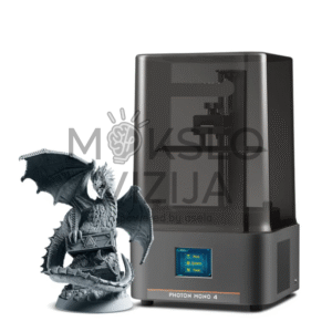 Kompaktiškas dervinis 3D spausdintuvas su apsauginiu gaubtu ir valdymo ekranu