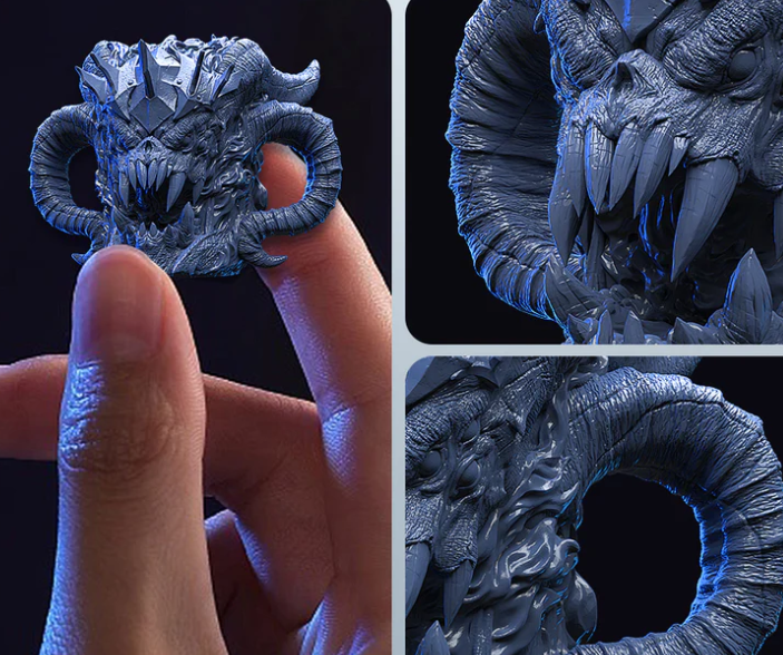 Smulkios dervos 3D spausdintos detalės su aukštu paviršiaus tikslumu ir tekstūra