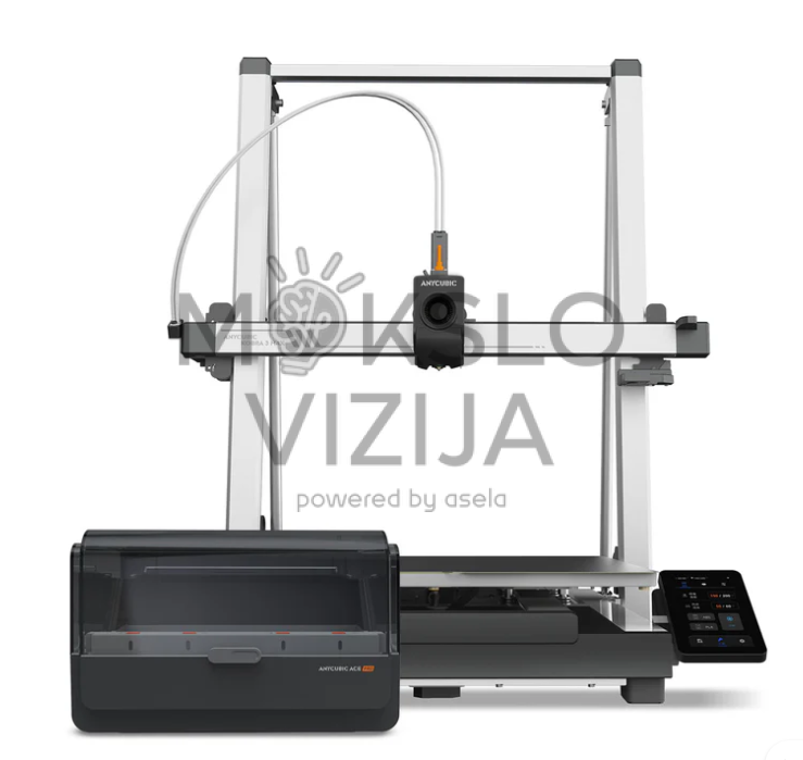 Atviro tipo FDM 3D spausdintuvas su automatine gijų padavimo dėže ir valdymo ekranu