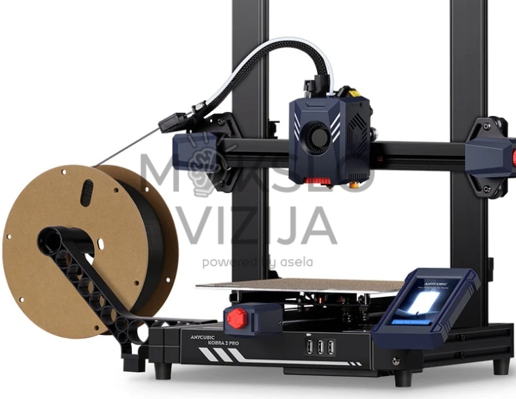 FDM 3D spausdintuvas su šoniniu gijų laikikliu ir greitaeige spausdinimo galvute