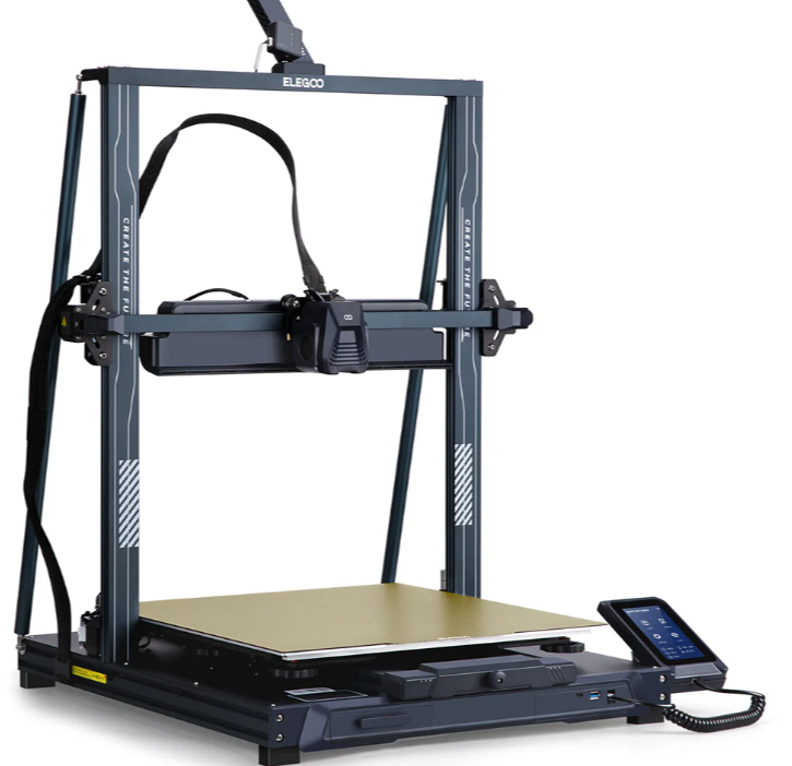 Didelio formato 3D spausdintuvas su tvirtu metaliniu rėmu, šildoma platforma ir išoriniu jutikliniu valdymo pultu