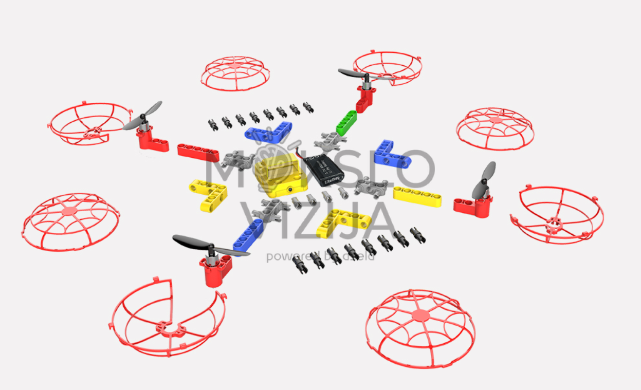 diy drono konstravimo rinkinys su modulinėmis detalėmis
