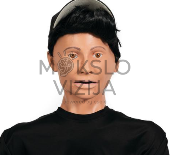 medicininės simuliacijos manekenas su realistišku veidu mokymams slaugos ir skubiosios medicinos srityse