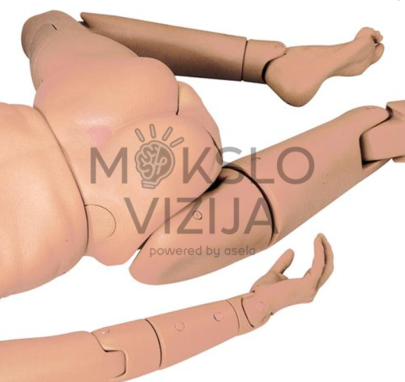 slaugos mokymo manekenas su judančiais sąnariais pacientų pozicionavimo ir mobilizavimo mokymui