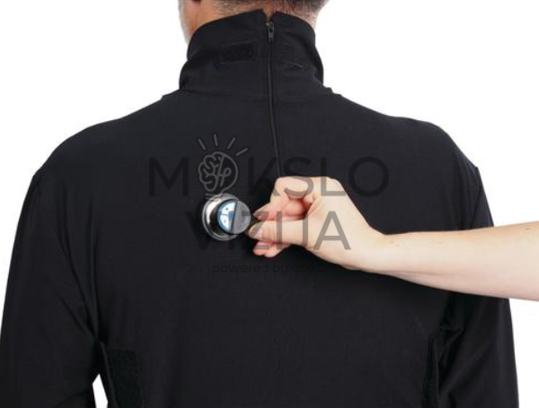 širdies ir plaučių auskultacijos treniruotė su medicininiu simuliatoriumi