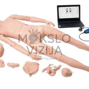 slaugos mokymo manekenas su auskultacijos sistema ir keičiamais organais medicinos mokymams