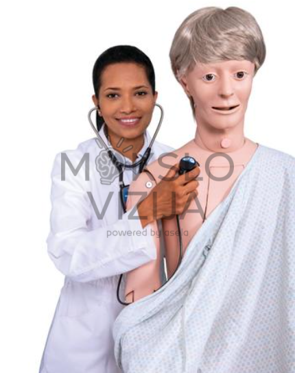 paciento auskultacijos demonstravimas naudojant slaugos simuliacinį manekeną