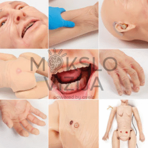 geriatrijos paciento slaugos ir klinikinių procedūrų mokymo treniruoklis medicininės simuliacijos manekenas su auskultacijos ir pacientų priežiūros funkcijomis