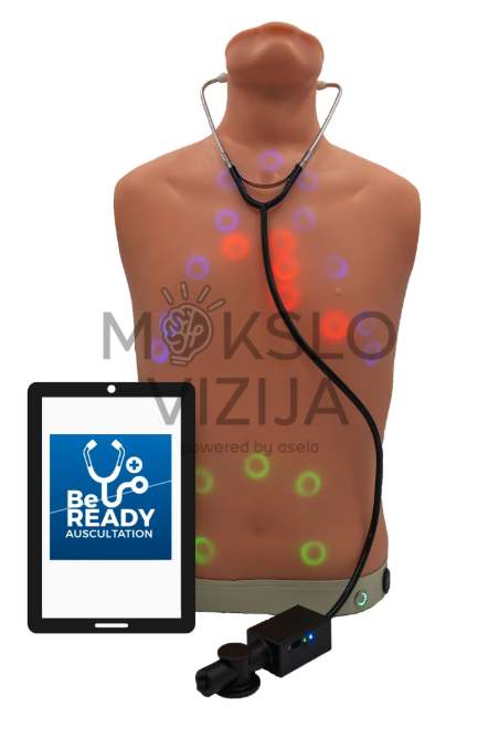 skaitmeninis auskultacijos treniruoklis su stetoskopu ir planšete medicininės simuliacijos sistema skirta diagnostinių garsų mokymui