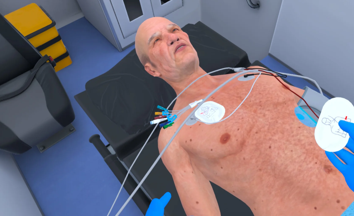 virtualios realybės defibriliacija ir širdies monitoringo mokymai medicinos studentams
