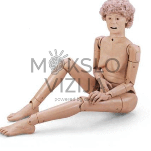 Geriatrinis manekenas su nuimamomis dalimis ir lankstomis galūnėmis, naudojamas medicinos ir slaugos mokymuose