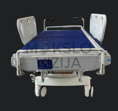 Medicininė lova su slydimo paviršiumi ir ratukais, skirta pacientų perkėlimui sveikatos priežiūros įstaigose