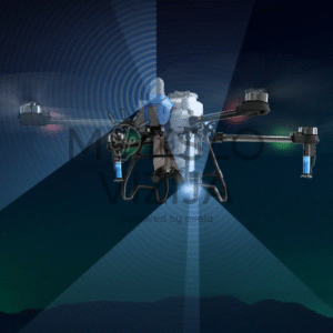 Žemės ūkio dronas su aktyvia kliūčių aptikimo ir radarų sistema