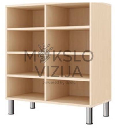 Kompaktiška lentyna su 8 skyreliais daiktams laikyti, tinkama darželiams ir mokykloms