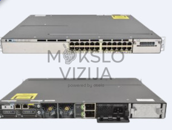 tinklo komutatorius su daugybe ethernet jungčių serverinio tipo korpuse